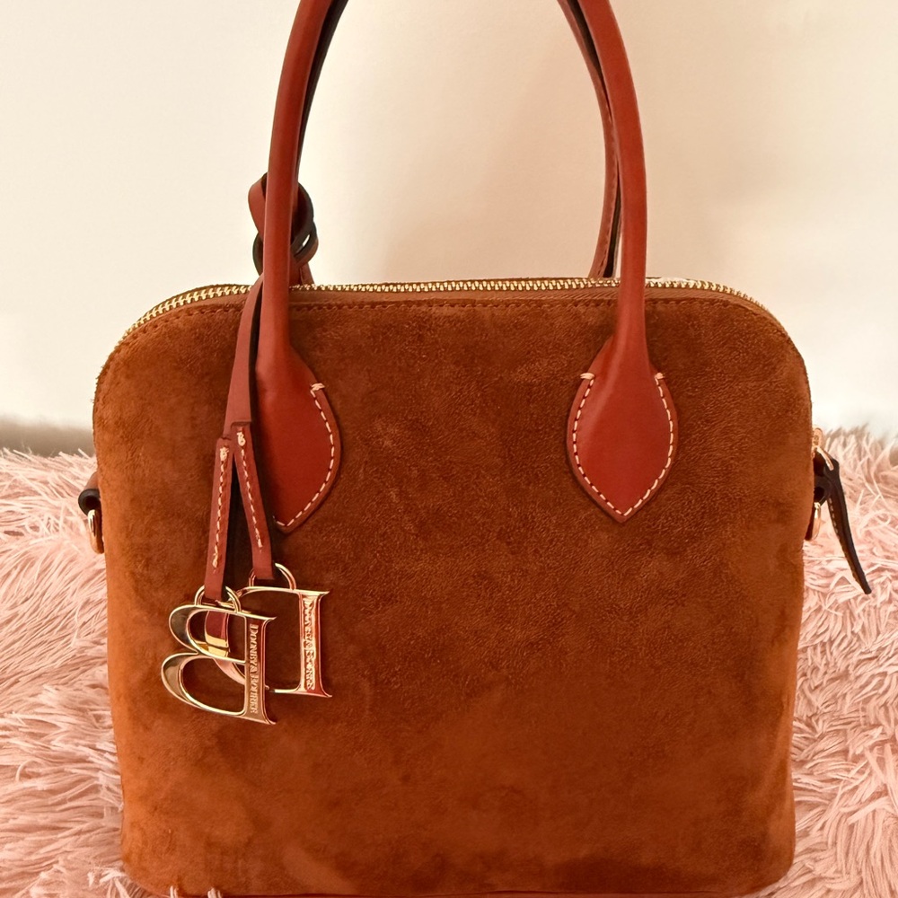 Dooney & Bourke Elegant Brown Suede Handbag